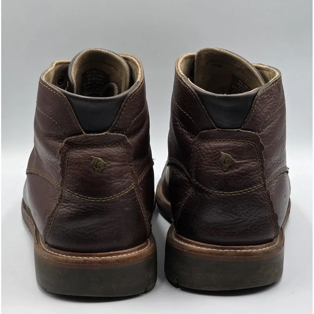 OluKai Kohala Boots Mens 11 Brown Leather Moc Toe Lace Up Casual Comfort Shoes